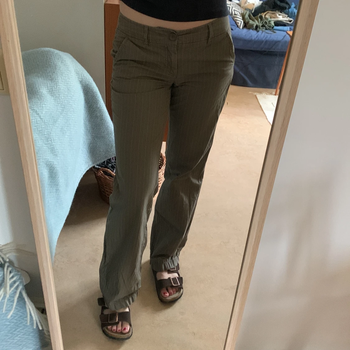 Lågmidjade tygbyxor - 1