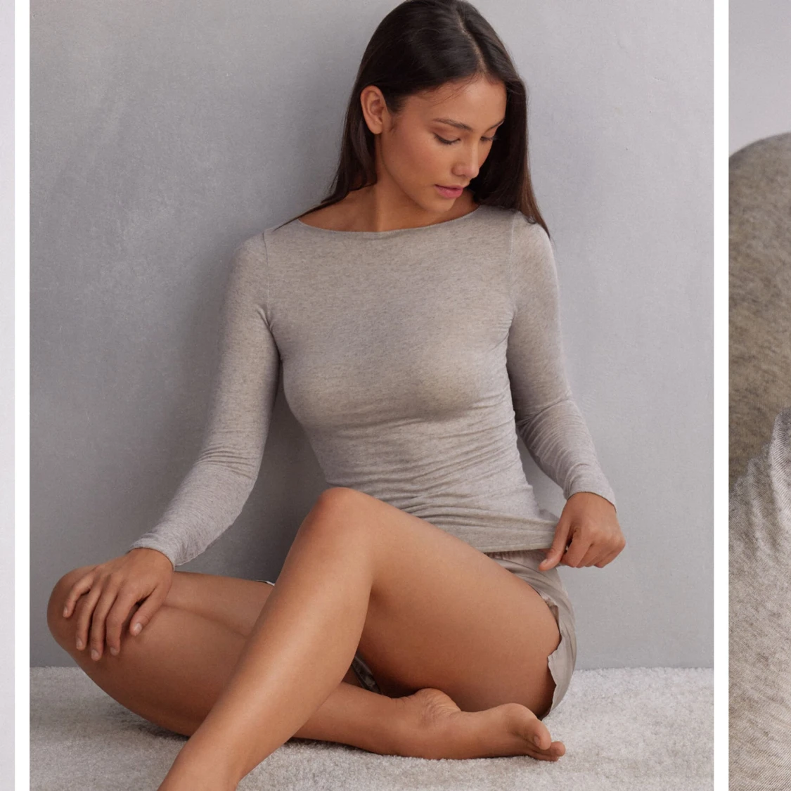 Beige/grå långärmad topp från Intimissimi - 2