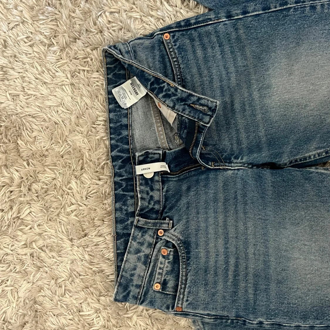 Blå raka jeans från Weekday - 3