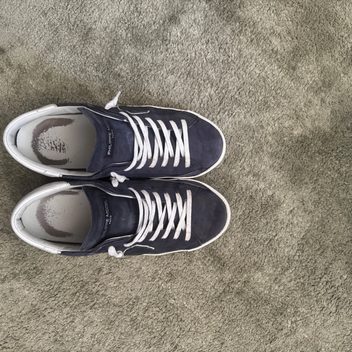 Philippe Model blå sneakers mocka - 2