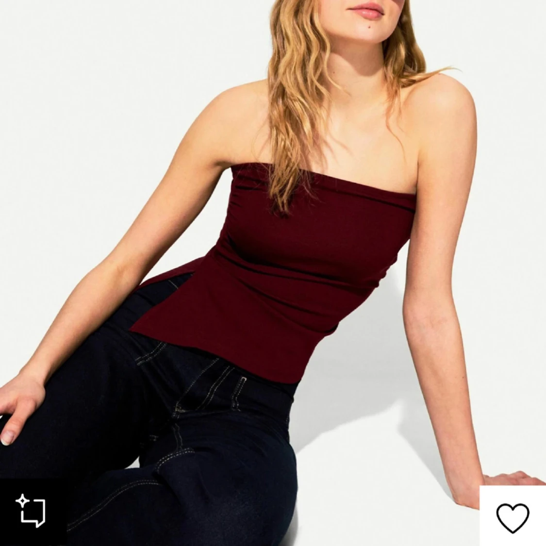 Vinröd bandeau tubtopp - 1