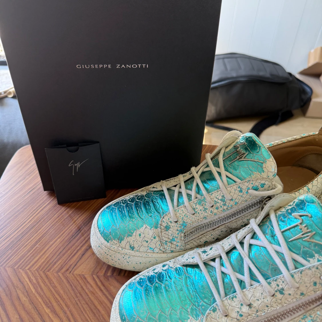 Giuseppe Zanotti turkosa sneakers - 1