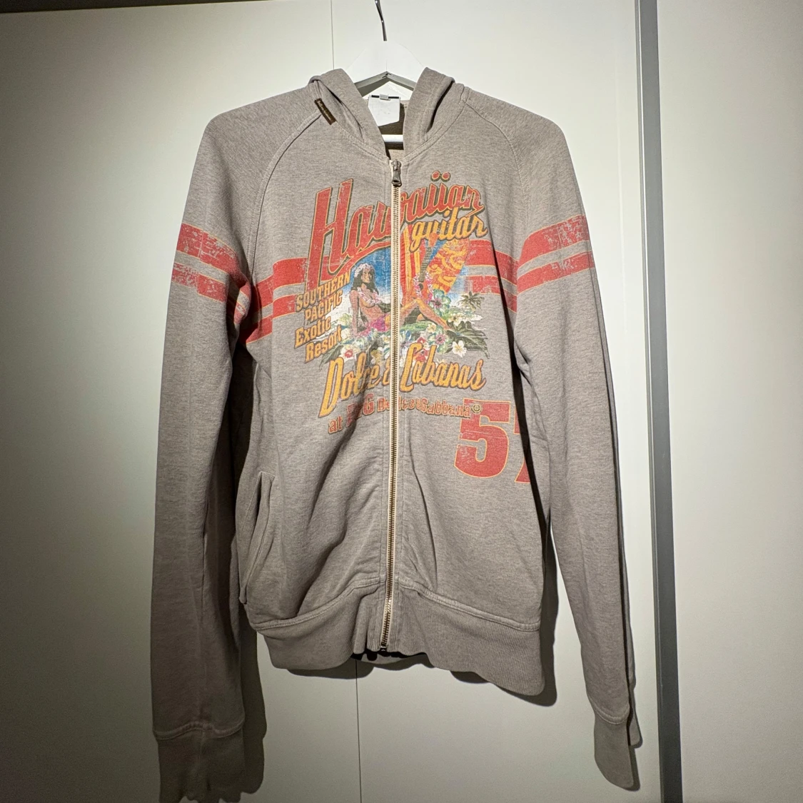 Grå hoodie med tryck från D&G - 1