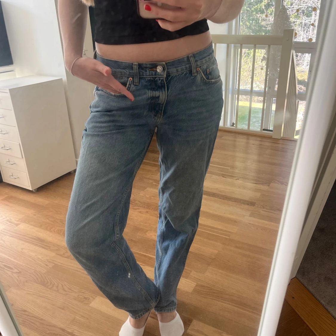 Lågmidjade raka jeans