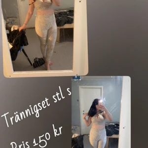 Träningsset med ett leopardliknande mönster.  - Träningsset med ett leopardliknande mönster. Setet består av en sport-bh och ett par leggings.