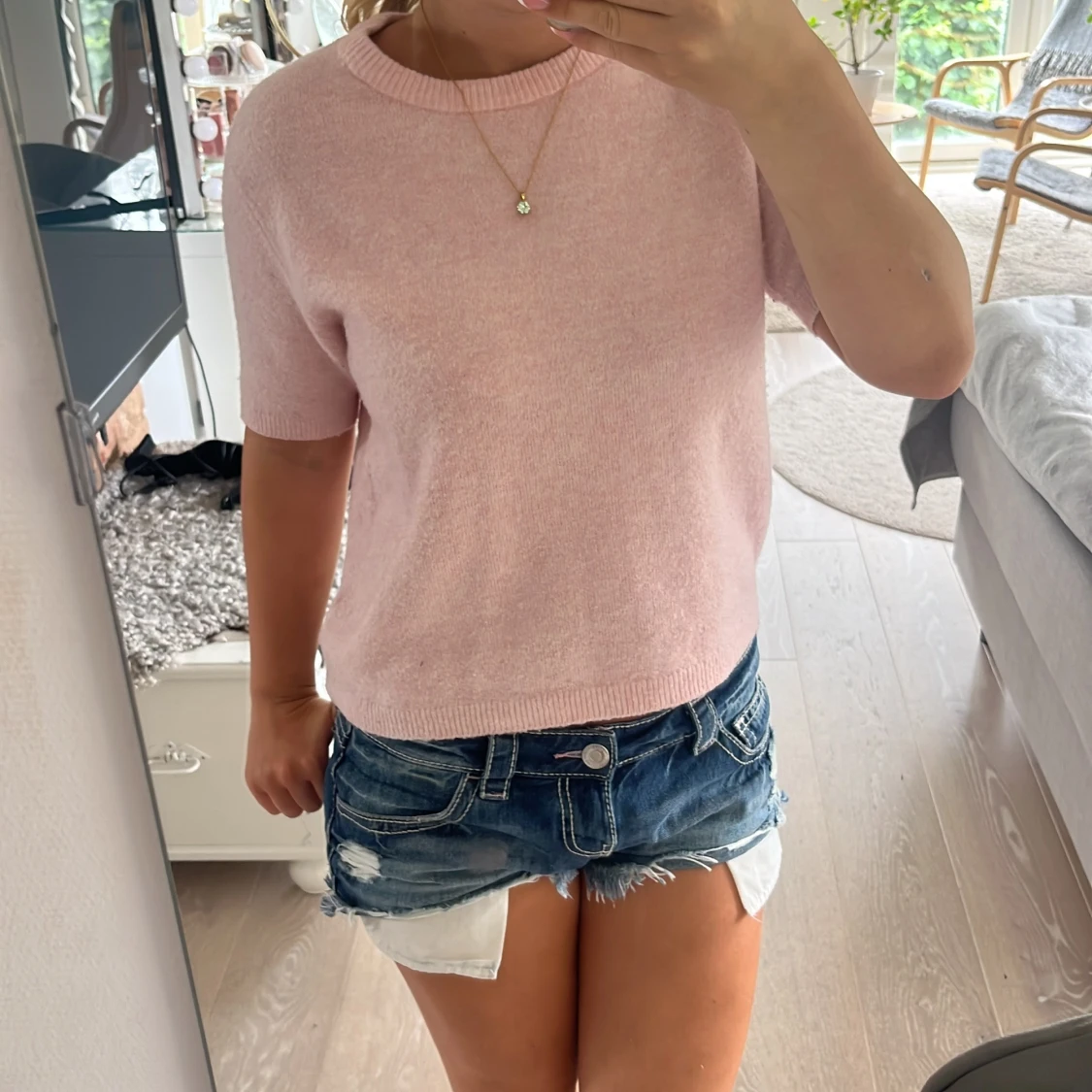 Ljusrosa stickad tröja från Nelly