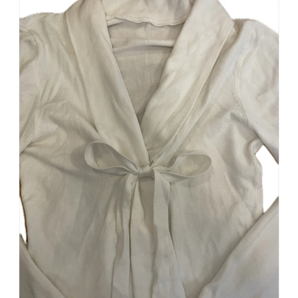 Vit kofta med knytband - 1