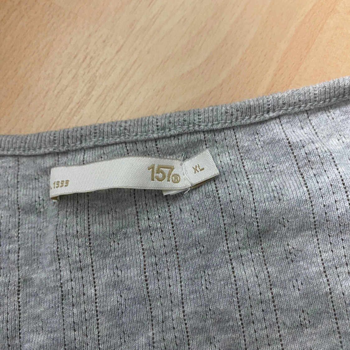 Grå ribbad långärmad tröja från 157 - 1