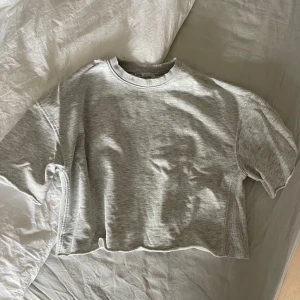 Ljusgrå sweatshirt tröja från Zara - Säljer en ljusgrå tröja från Zara. Tröjan är till naveln ungefär och ärmarna är längre än en vanlig T-shirt 😊Använd fåtal gånger & kom gärna med prisförslag 