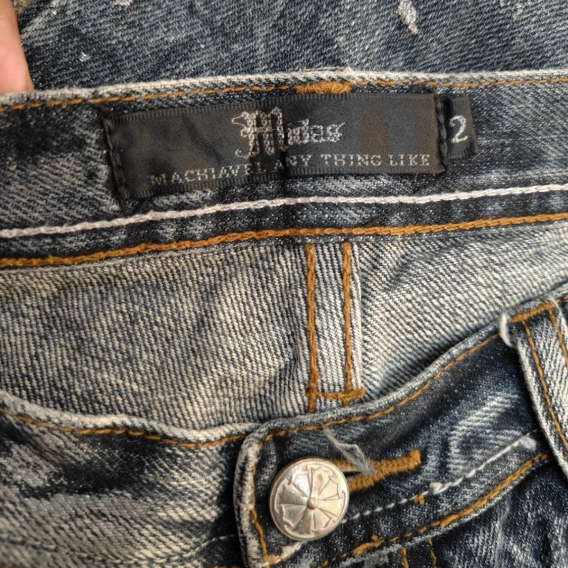 Midas bootcut jeans med slitningar  - 4