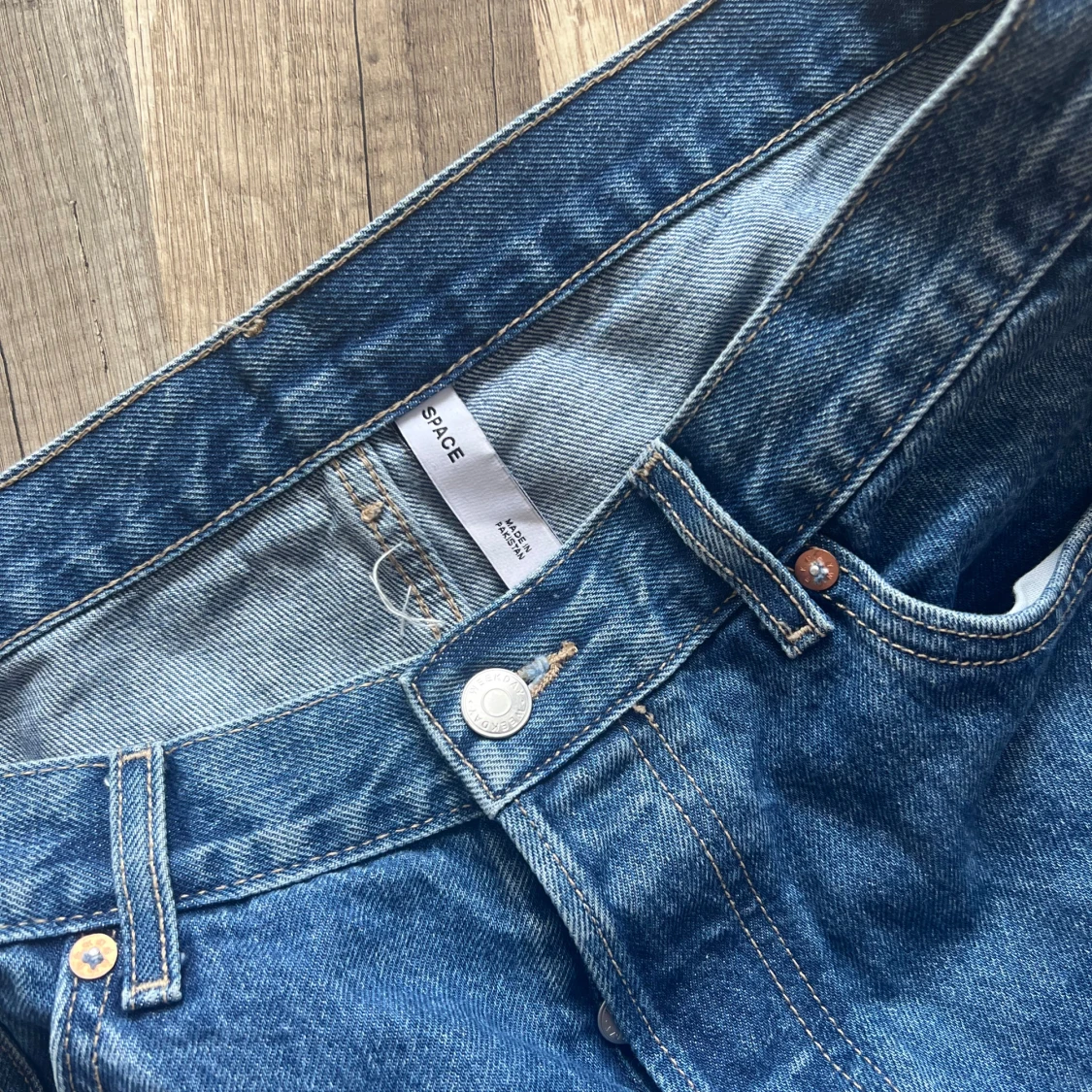 Blå Weekday Space jeans straight fit - 1