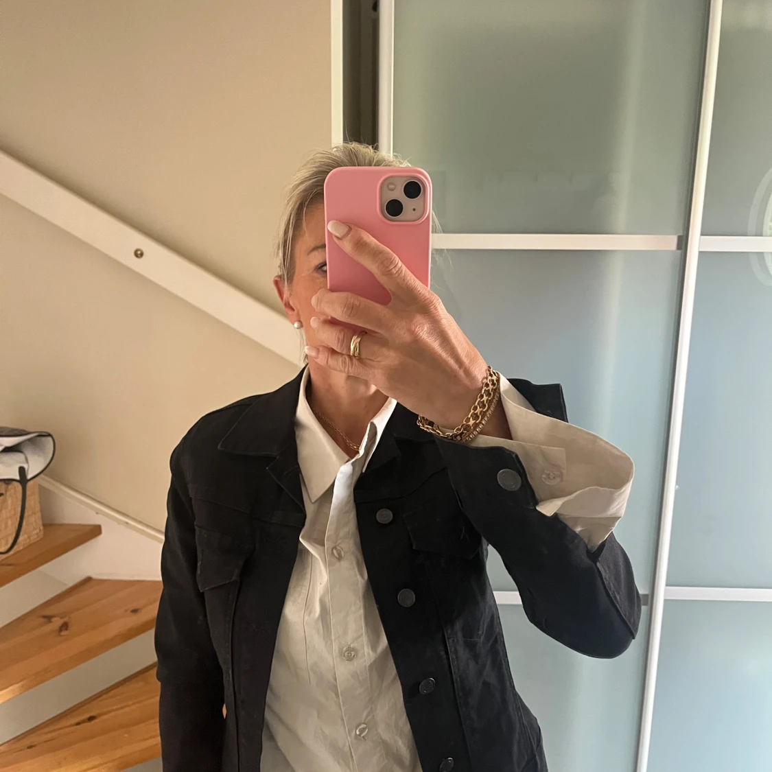 Svart jeansjacka från Crocker XS