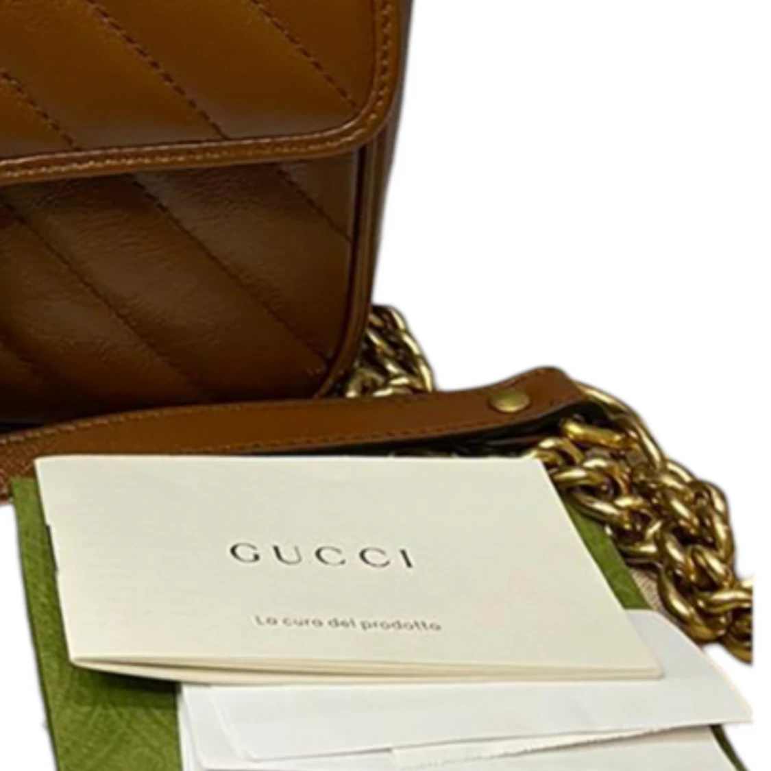 Gucci axelväska i brun  - 4