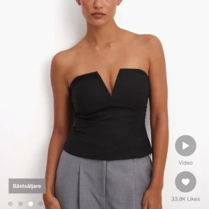 Svart tubtopp från NA-KD - Snygg svart tubtopp från NA-KD med en stilren design. Toppen har en smickrande passform och är perfekt för en trendig outfir. Den har vadderade kupor och en smockad rygg. Bandeautoppen har en dold dragkedja på sidan. Säljer toppen eftersom jag köpte den i en annan storlek. 