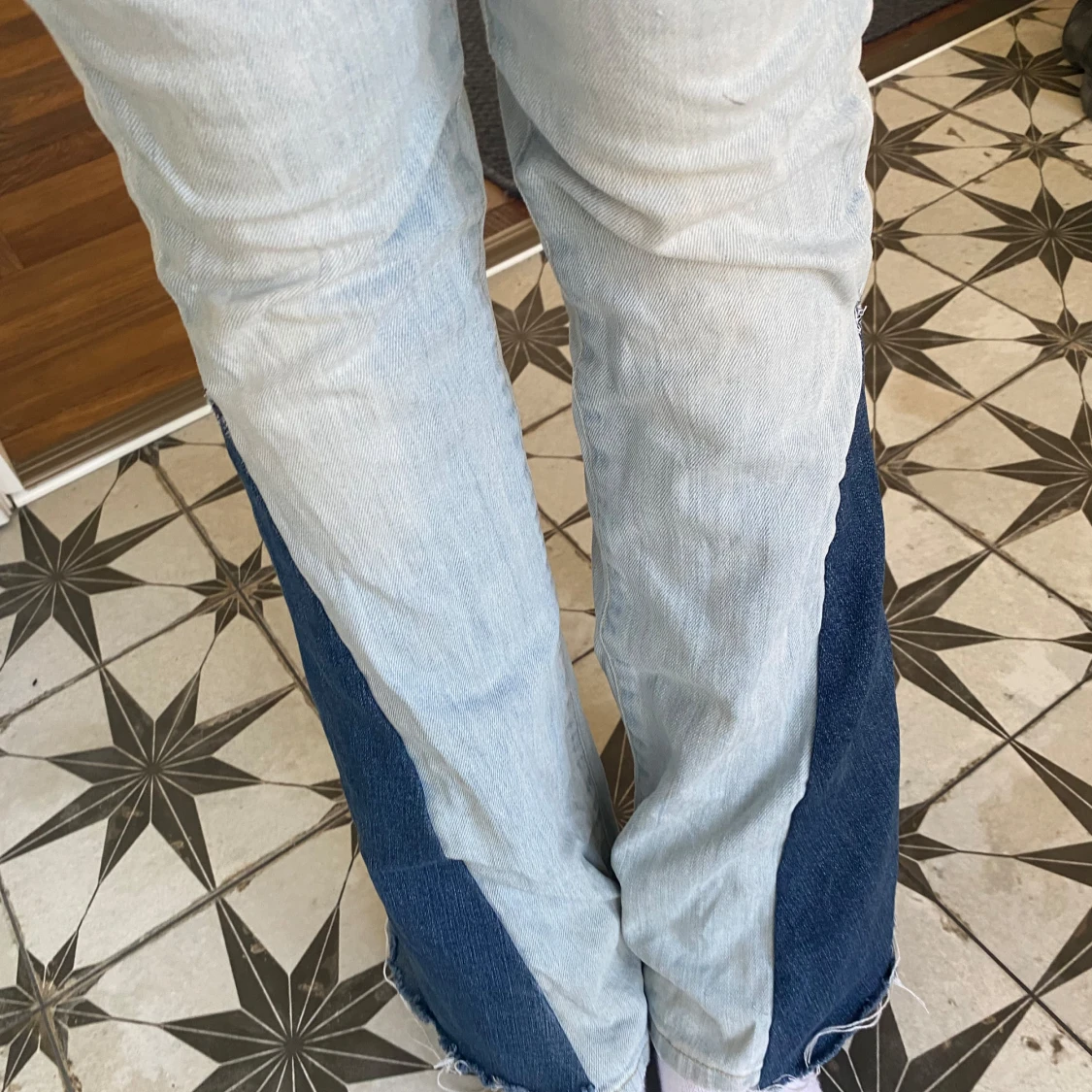 Ljusblå bootcut jeans - 1