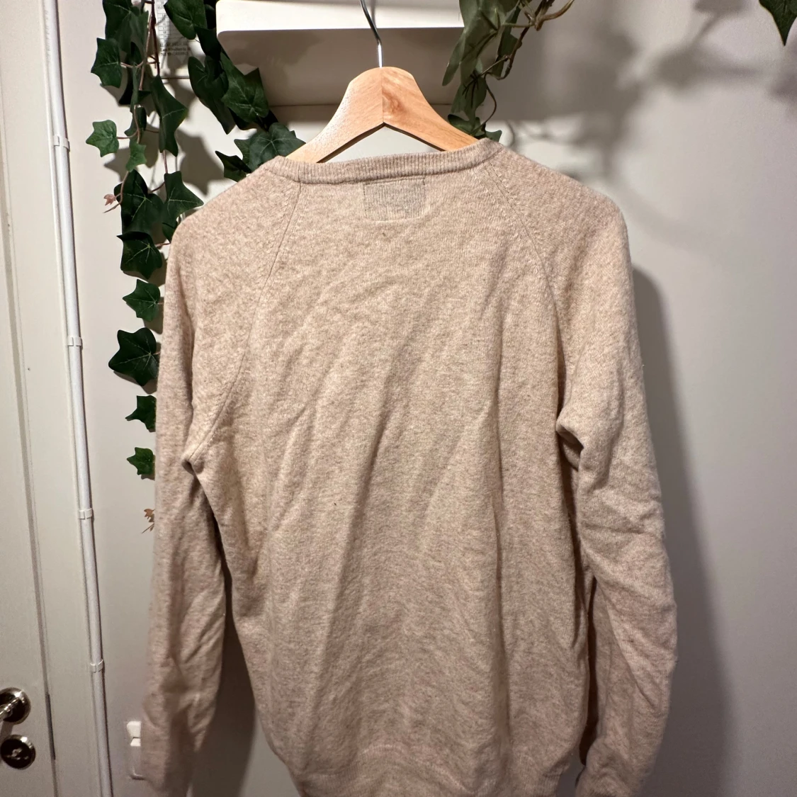 Beige långärmad bomullströja  - 2