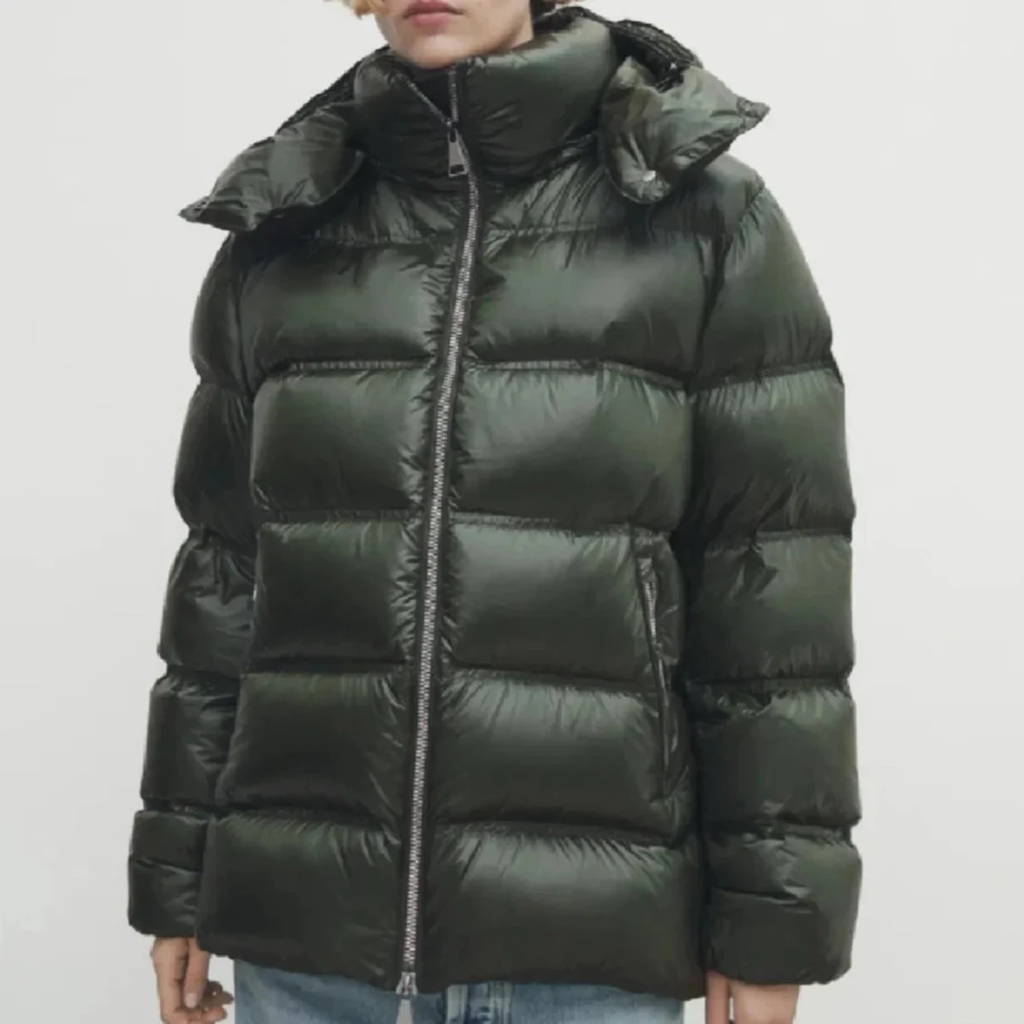 Mörkgrön pufferjacka
