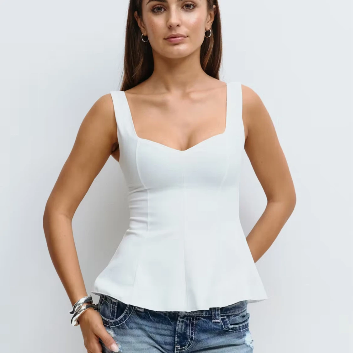 Vit korsett-topp
