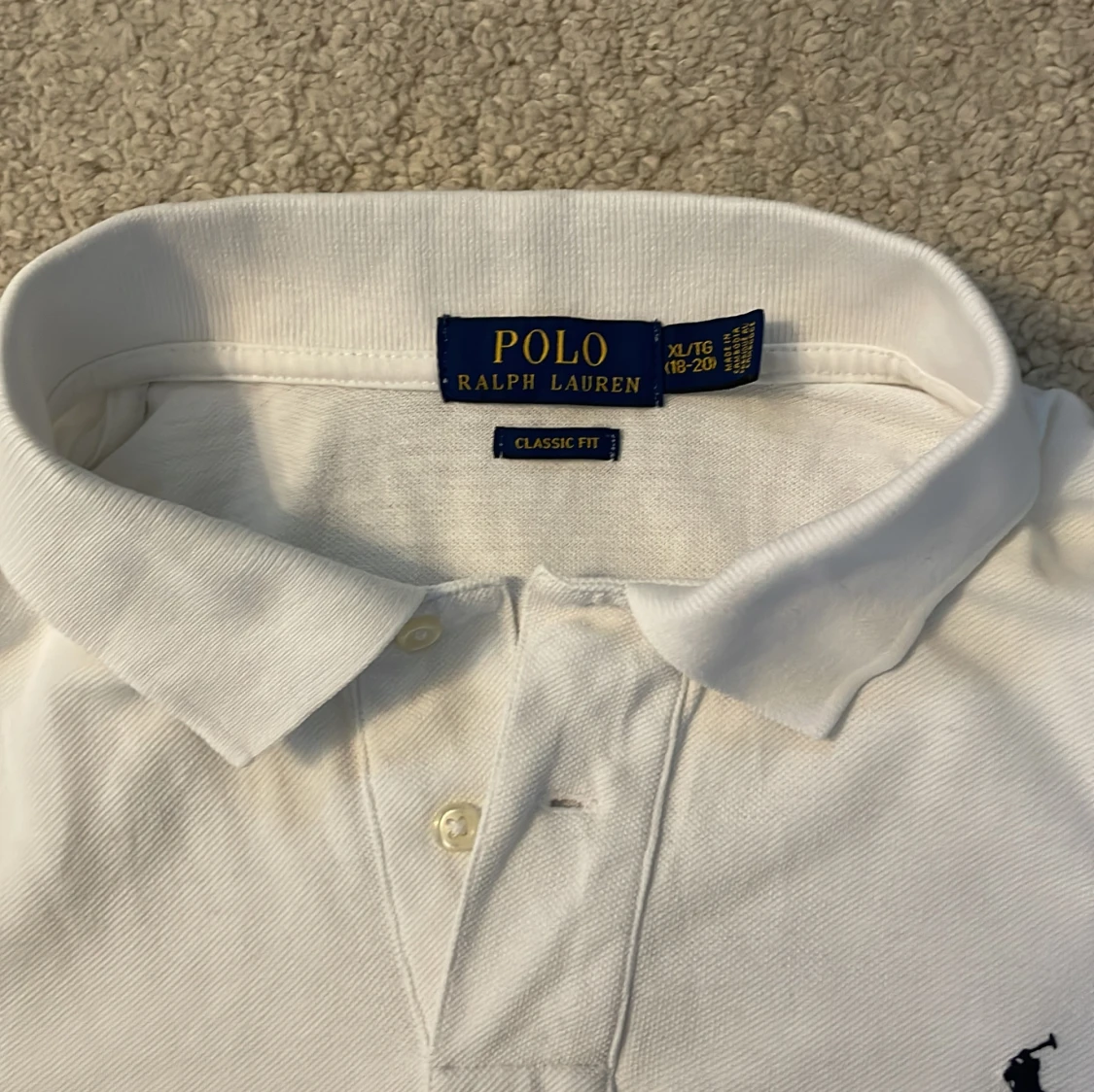 Vit långärmad pikétröja Ralph Lauren - 1