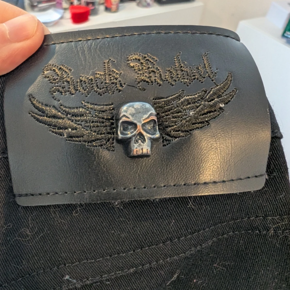 Svarta Rock Rebel byxor med snörning - 4