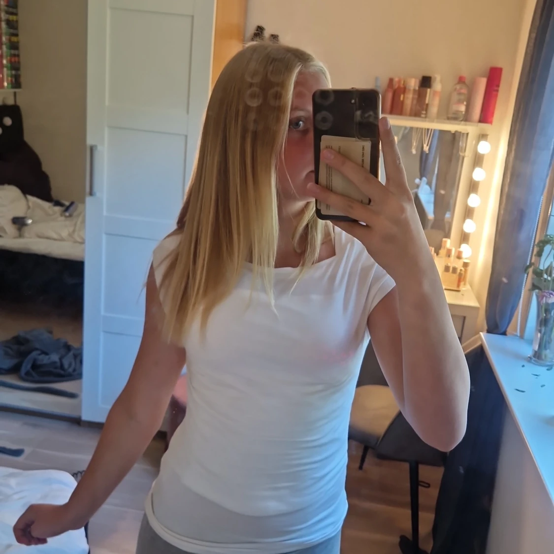 Vit ärmlös topp i bomull - 2