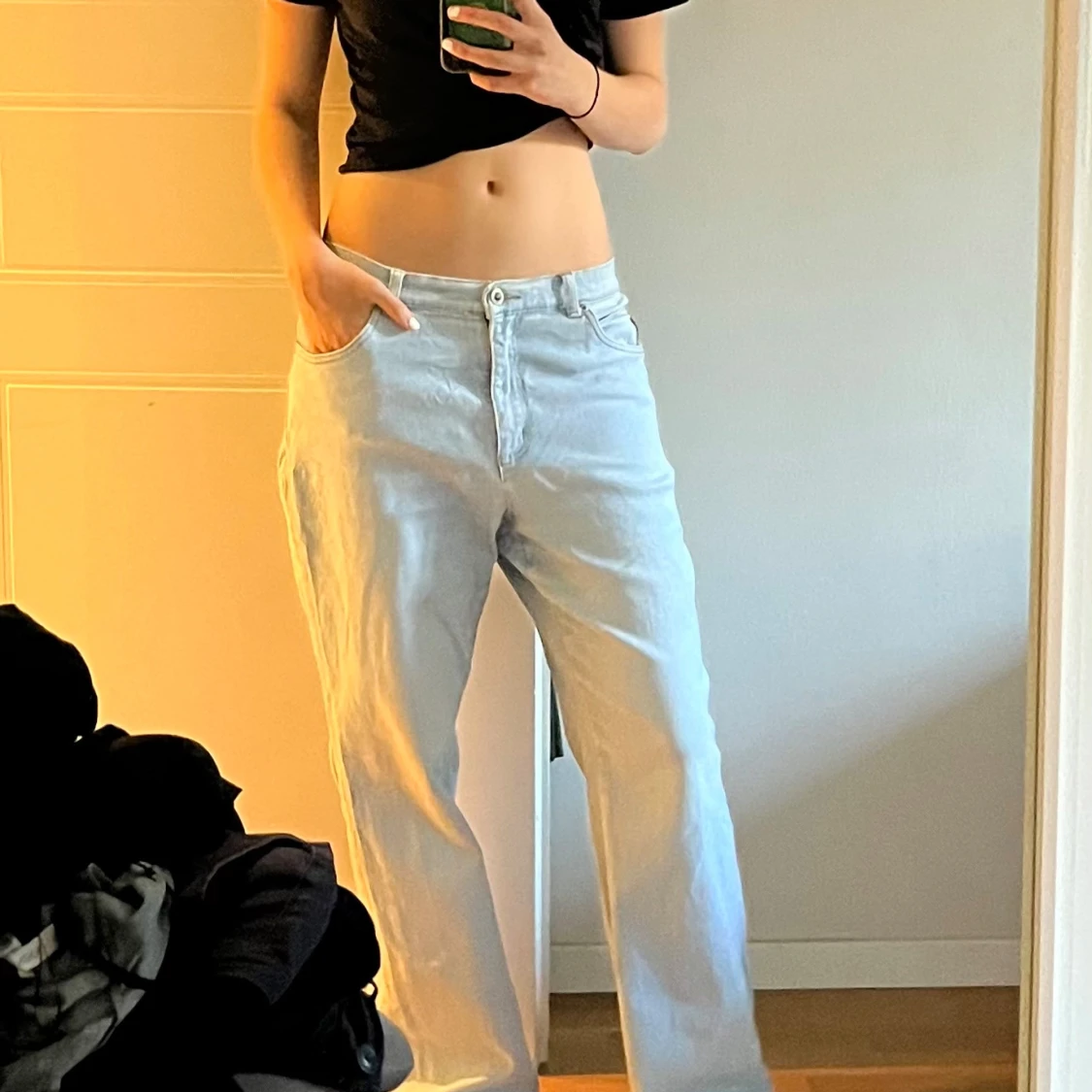 Ljusblå wide jeans från Arizona - 1