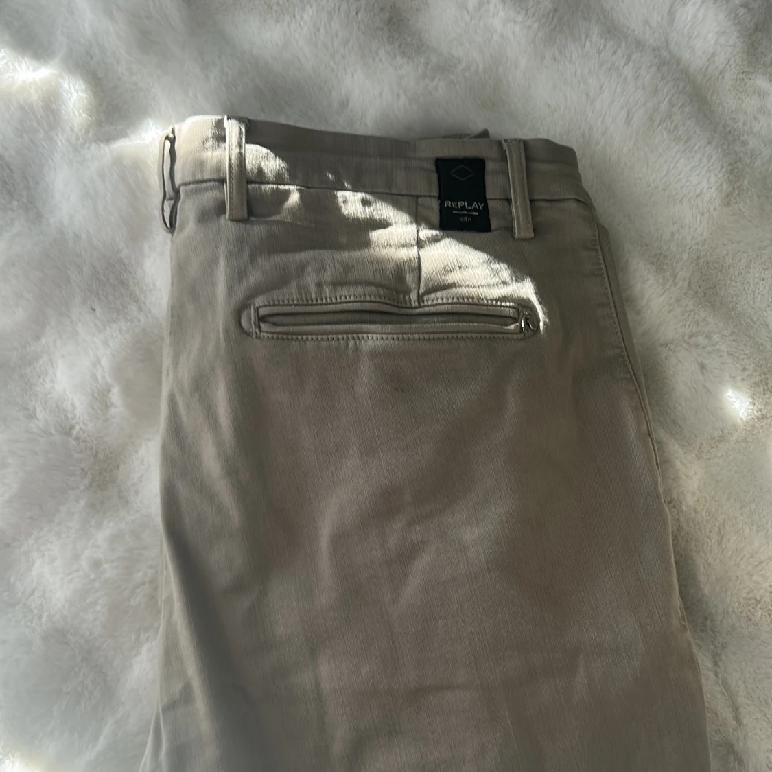 Beige vintage Replay Hyperflex chinos - 2