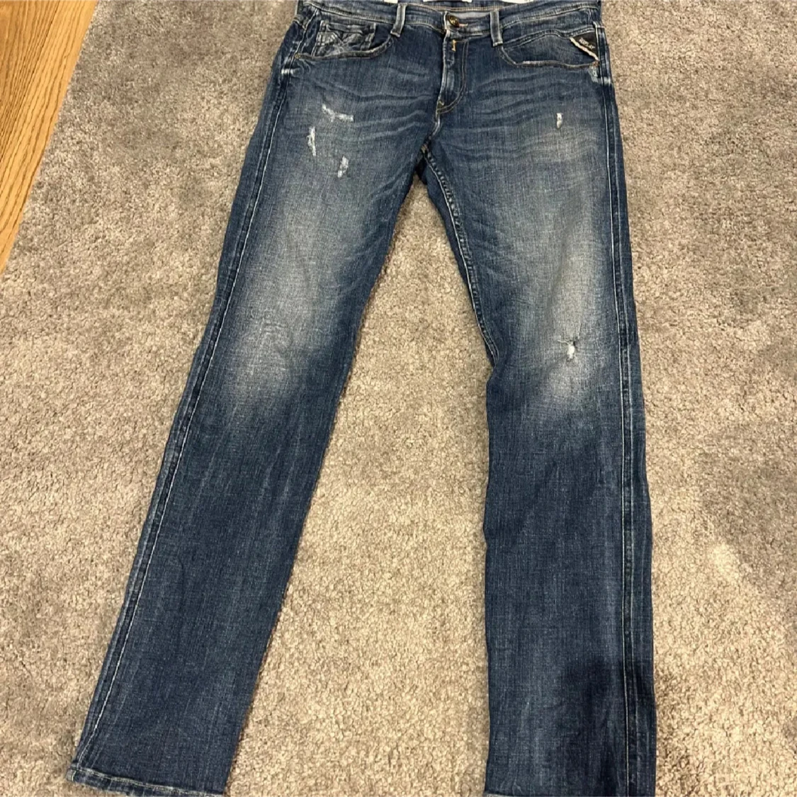 Blå Replay jeans med slitningar - 2