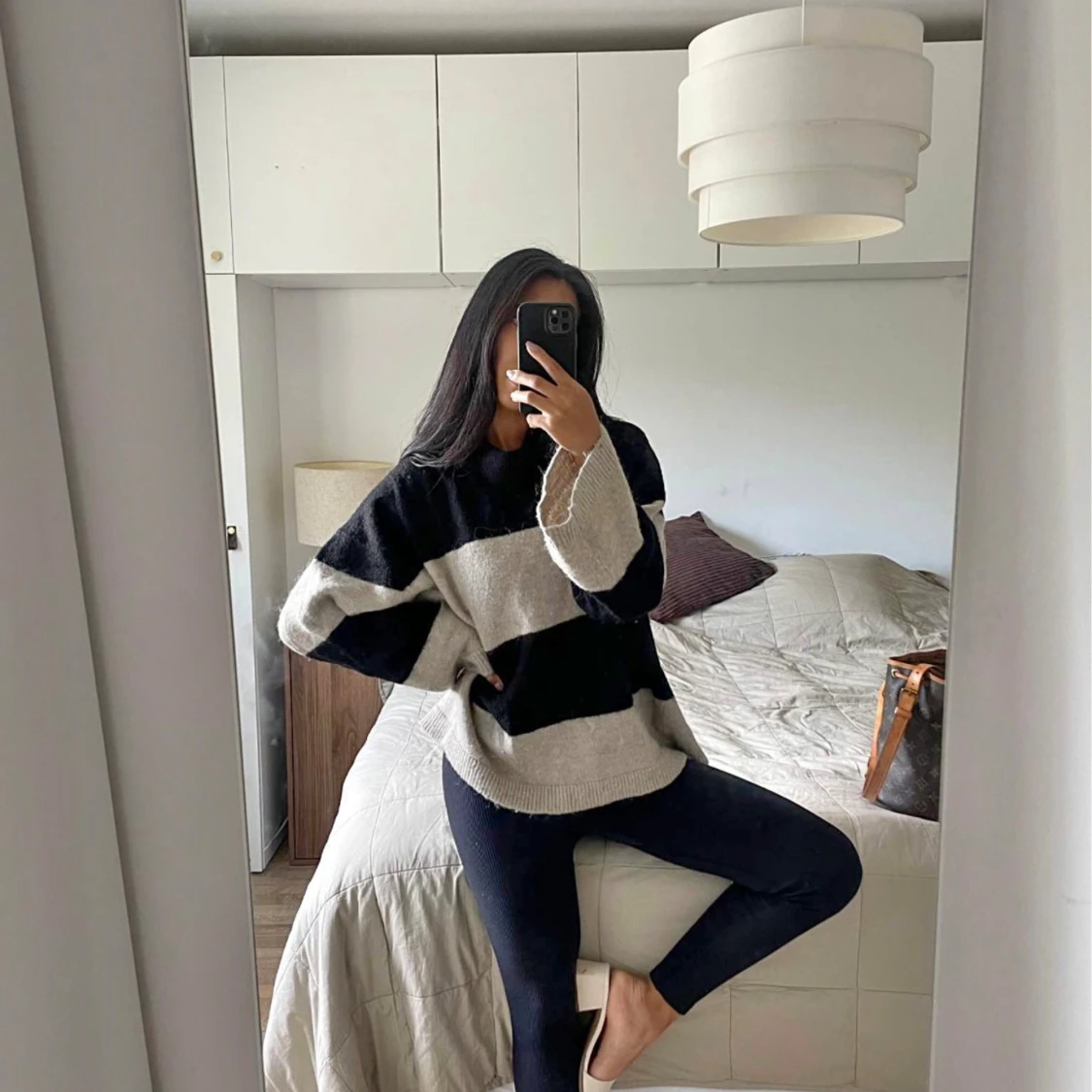 Stickad tröja i ullblandning