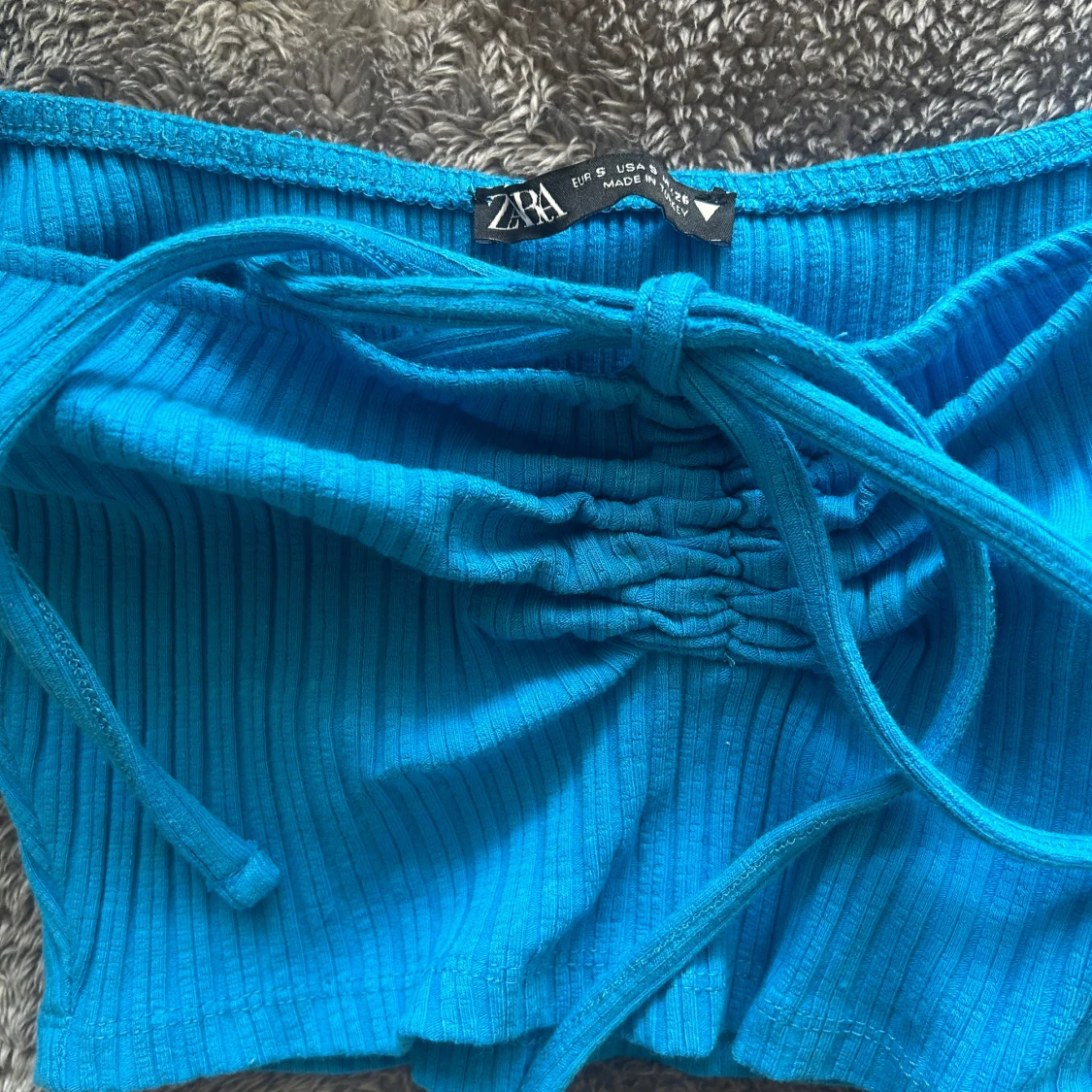 Blå ribbad topp från Zara - 1