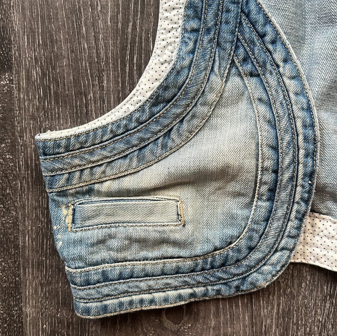 Ljusblå croppad jeansväst - 2