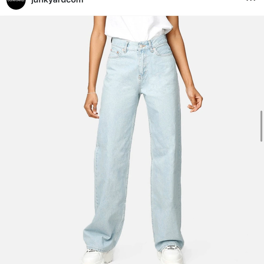 Junkyard ljusblå wide leg jeans - 3