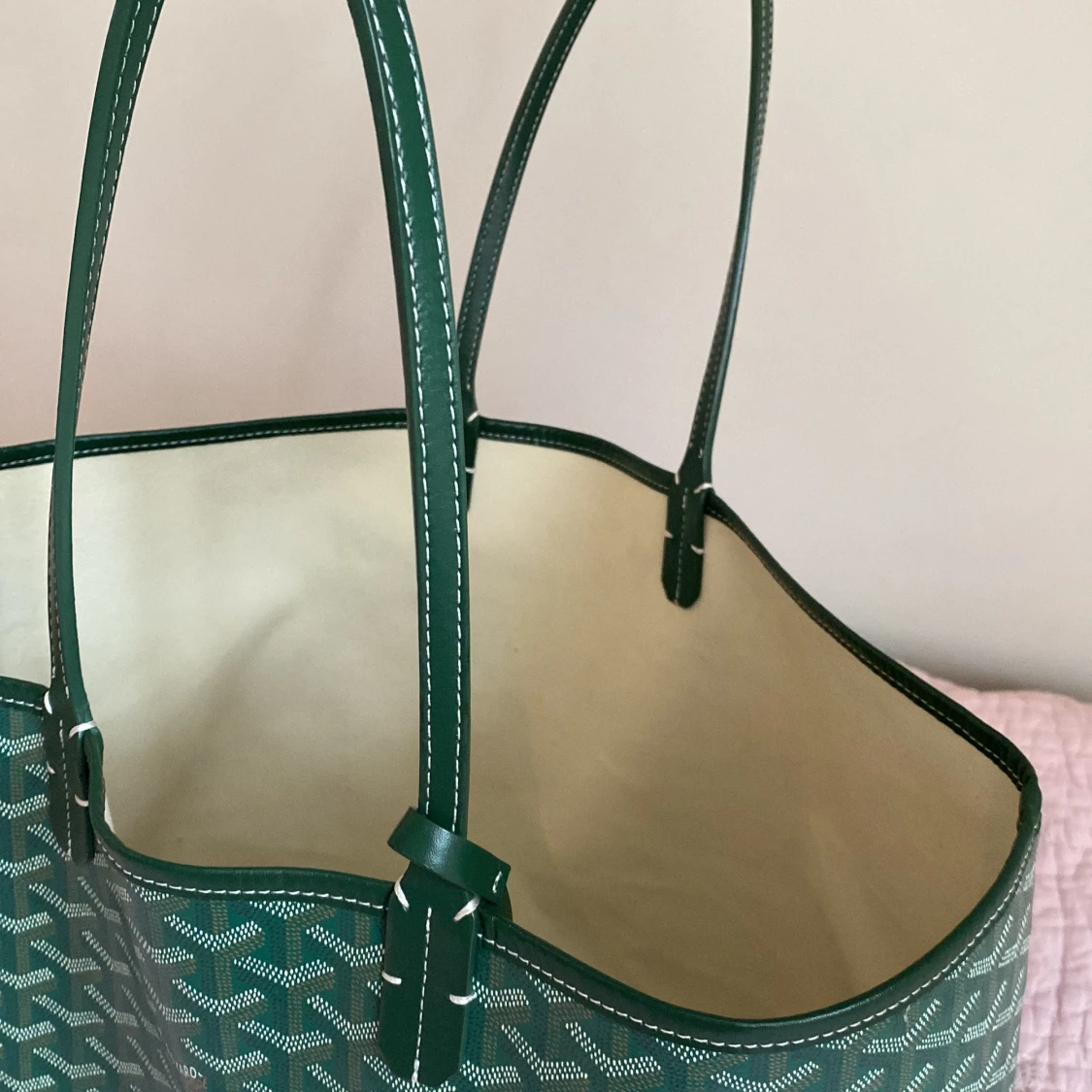 Grön mönstrad väska  - 3