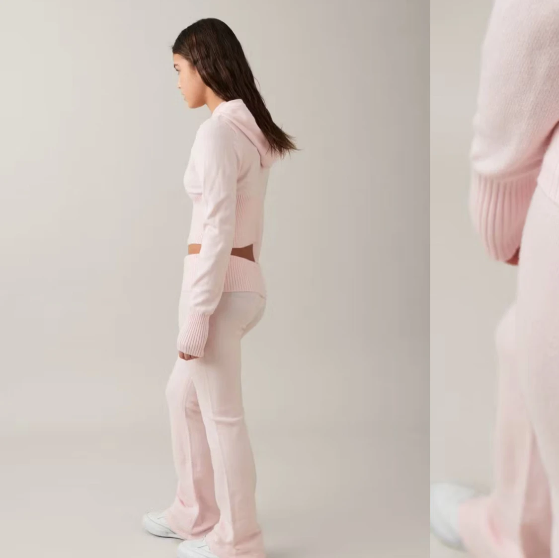 Rosa stickade byxor - 1