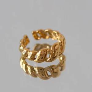 Guldfärgad ring  - Snygg ring med en flätad design. Från Timi Of Sweden. Fick det i julklapp, men aldrig använt✨(första två bilderna är lånade, den sista är min)