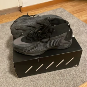 Svarta basketskor A.E. 1 - Säljer ett par svarta basketskor från A.E. 1 med en unik textur och snörning. Skorna har en modern design med grå och svarta detaljer, perfekt för basketentusiaster. De kommer i originalförpackning.