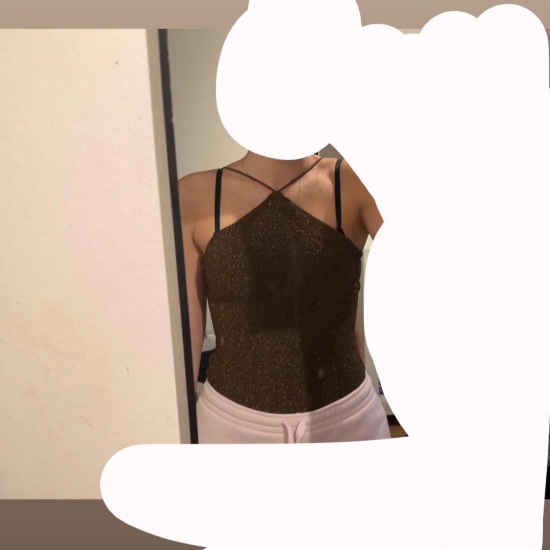 Glittrig brun body H&M - 1