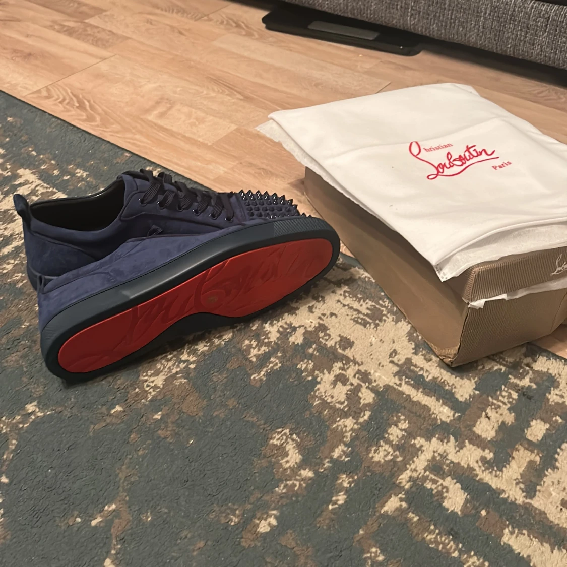 Mörkblå Christian Louboutin sneakers - 4