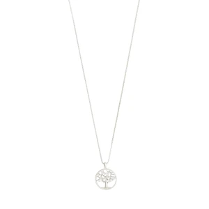 Silverhalsband med livets träd - Stilrent halsband i silver med ett runt hänge som föreställer livets träd. Kedjan är tunn och smidig, perfekt för att ge en subtil men ändå personlig touch till din stil.