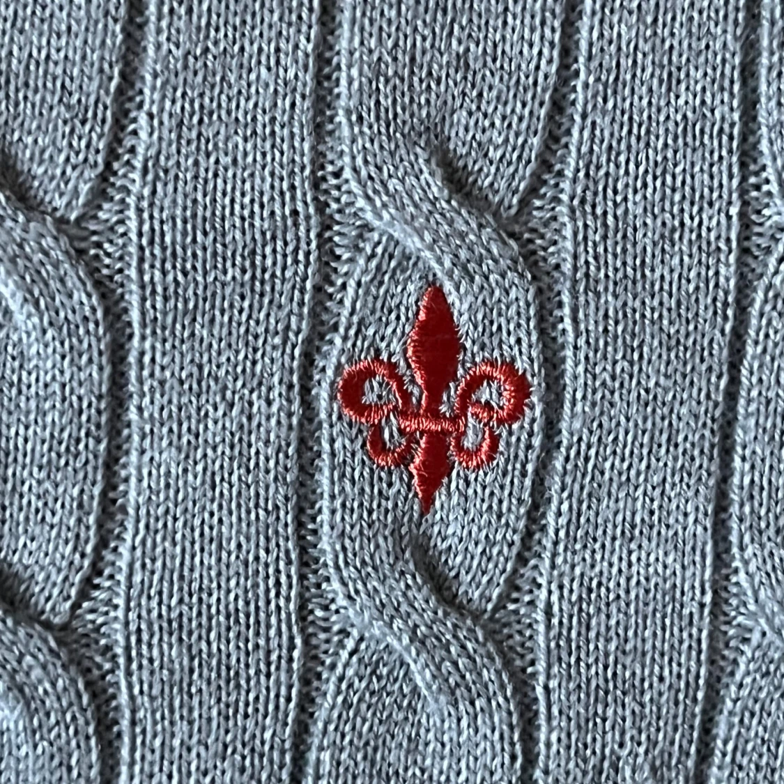 Grå kabelstickad tröja Morris M - 2