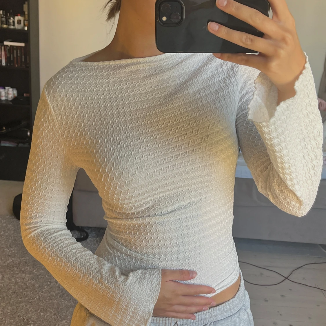 Vit långärmad topp 