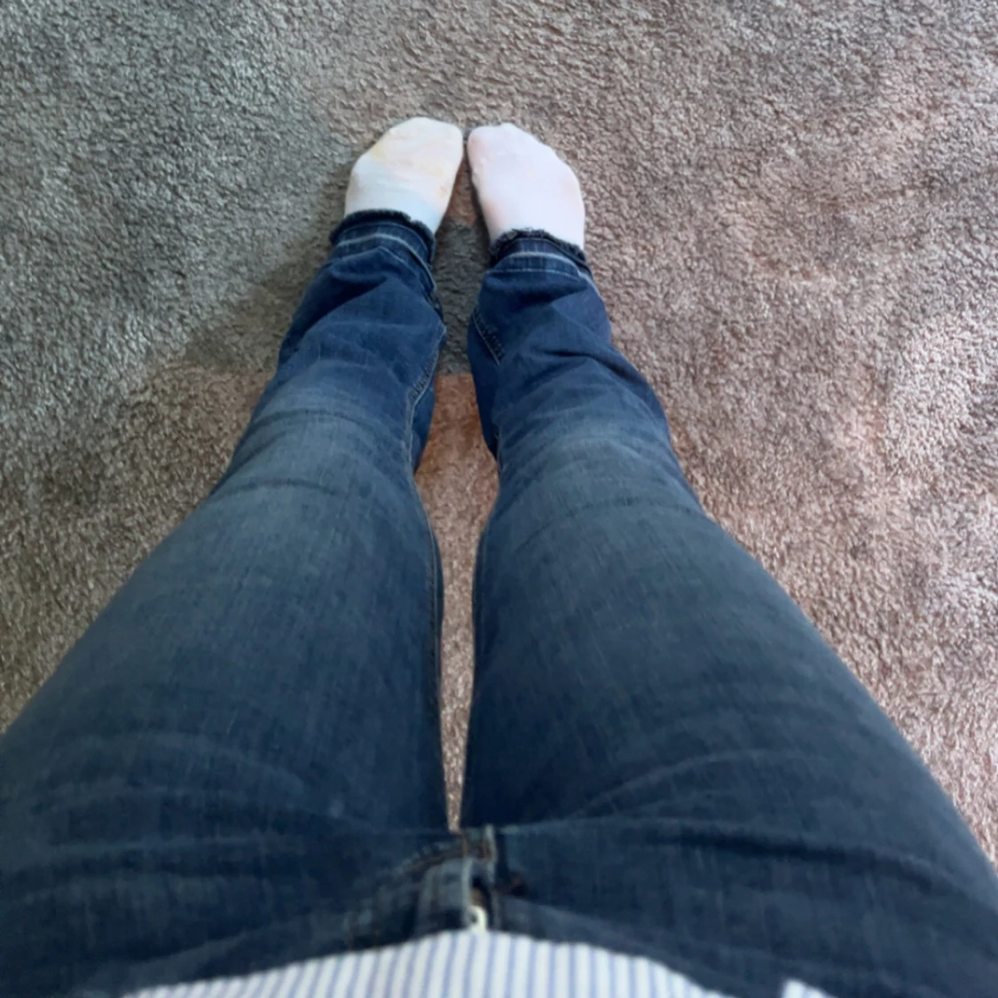 Mörkblå bootcut jeans - 1