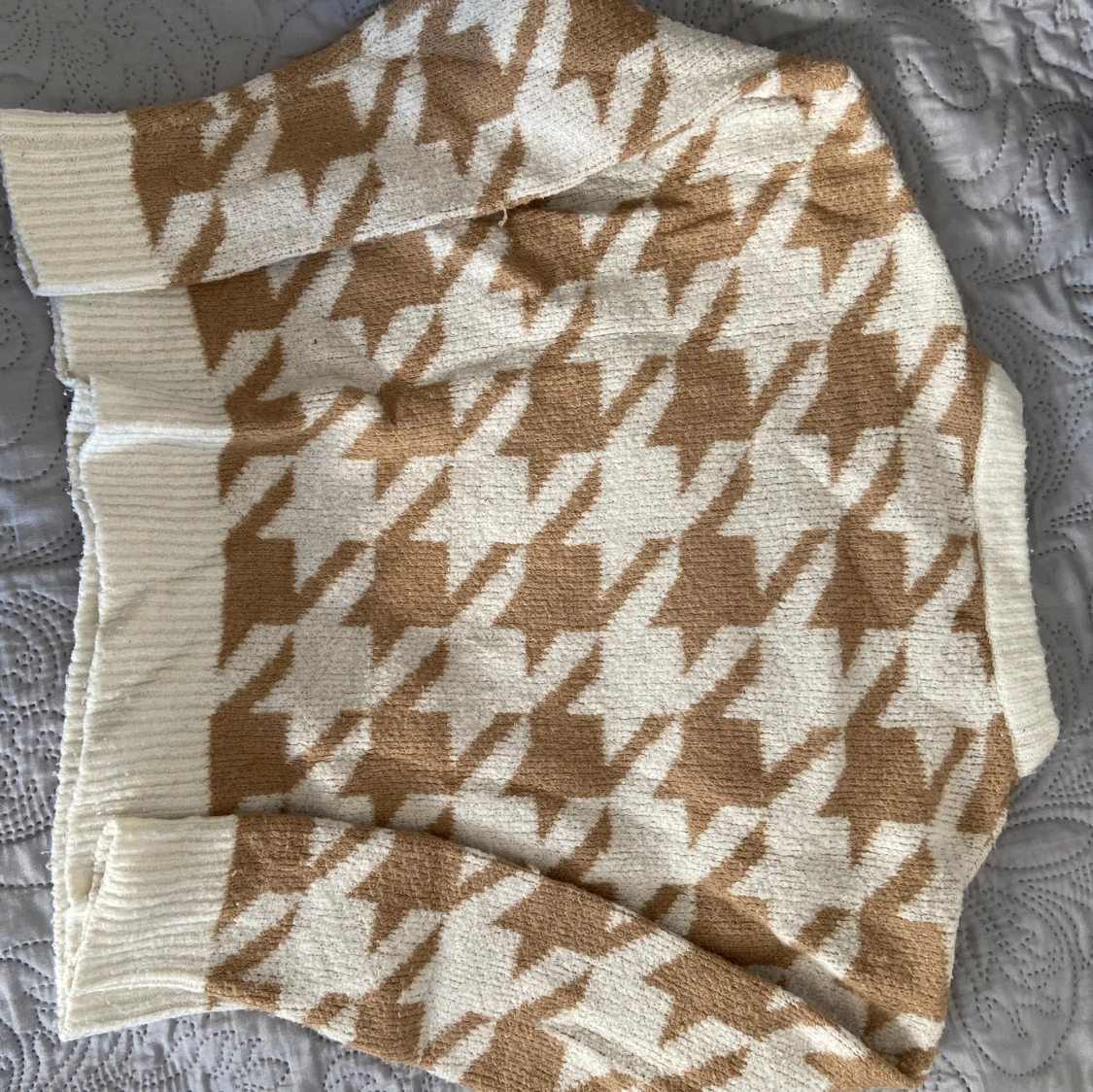 Beige och vit stickad tröja Amisu - 1