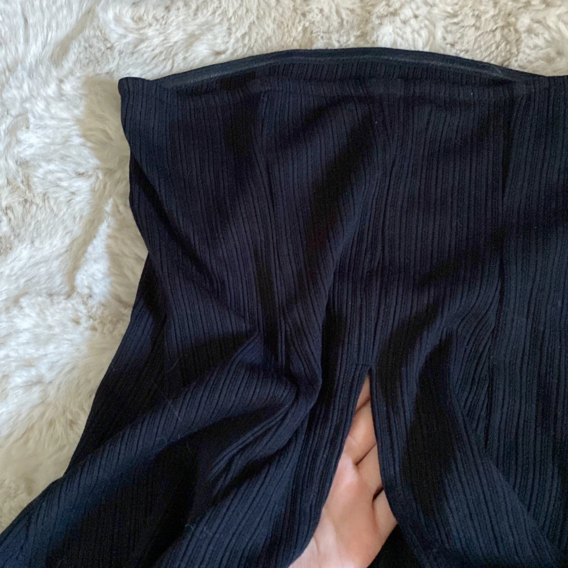 Svart ribbad bandeu - 2