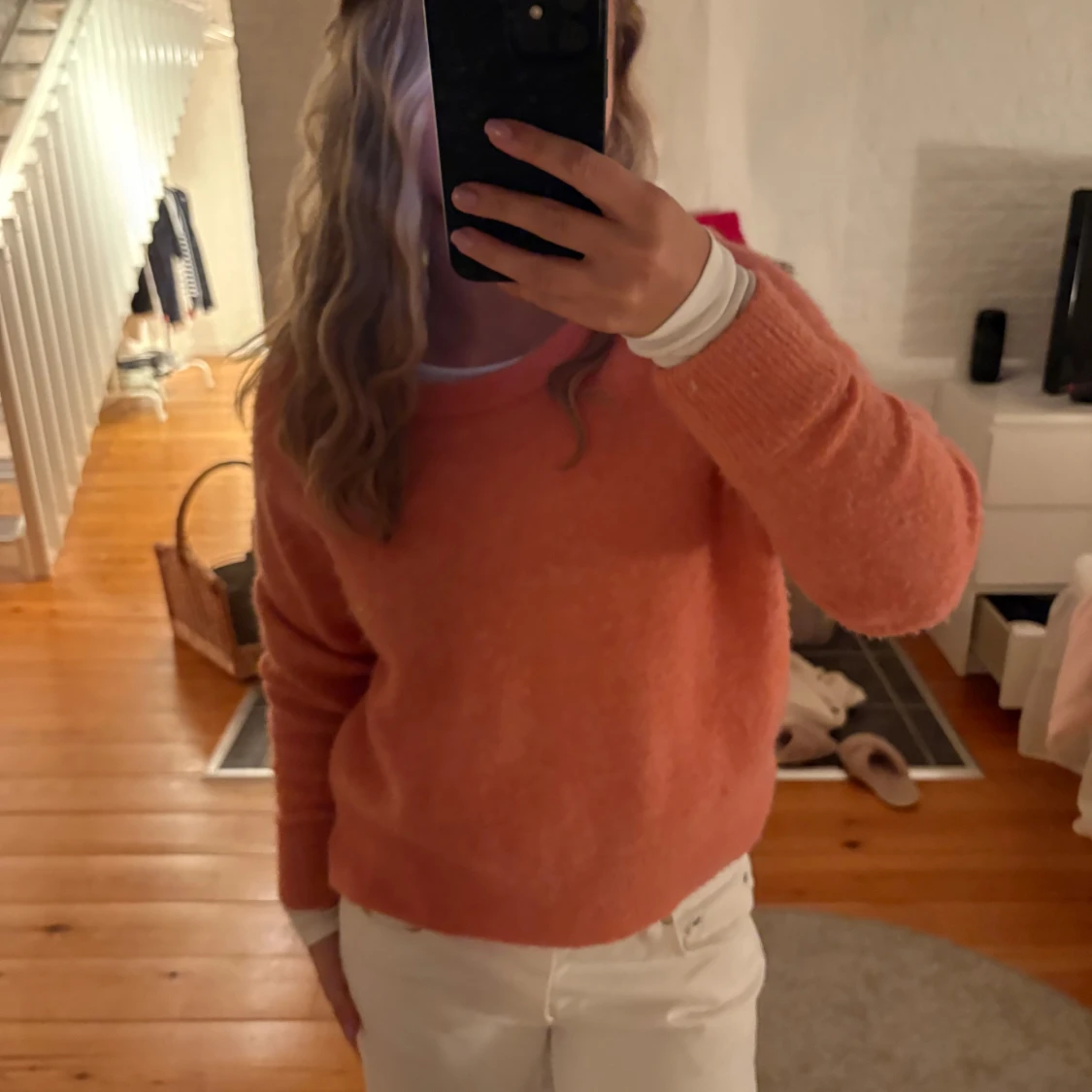 Korallfärgad stickad tröja Samsøe Samsøe - 1