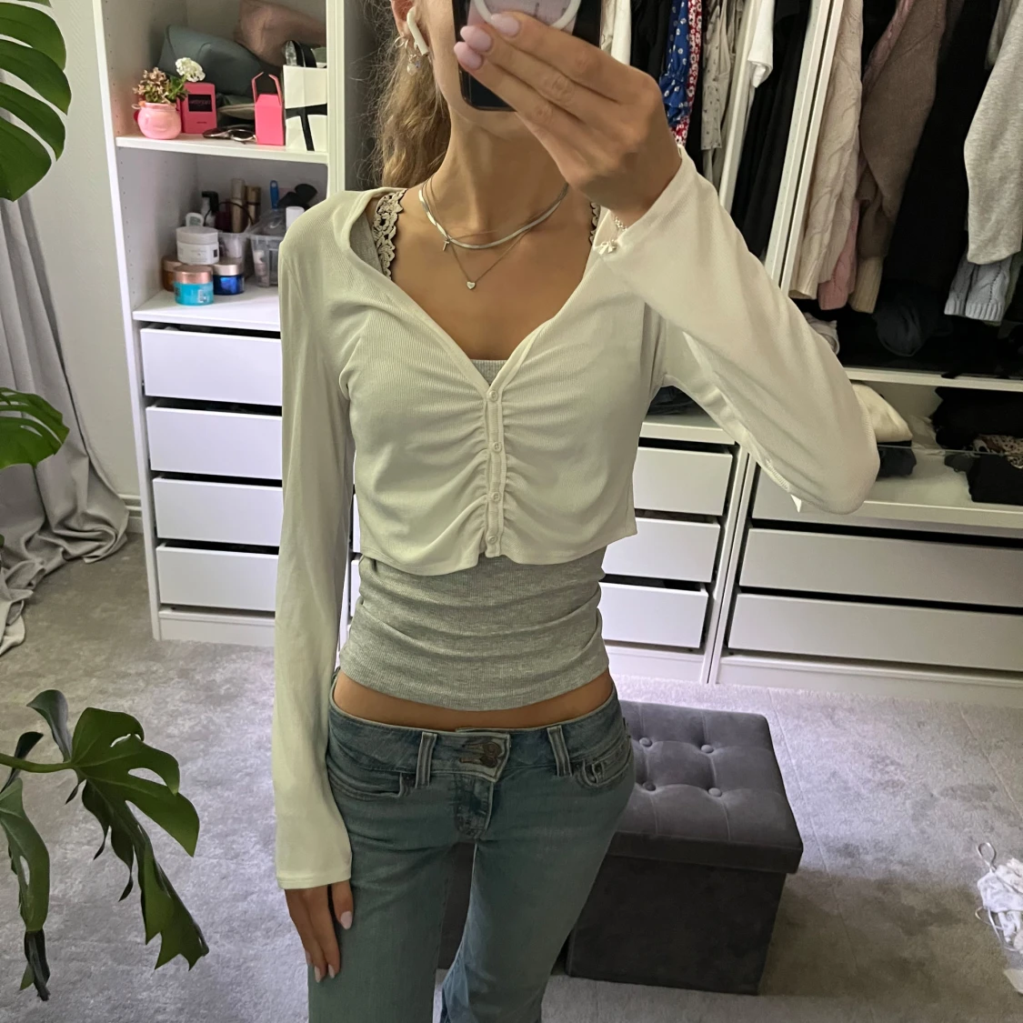 Vit croppad topp från Zara - 1