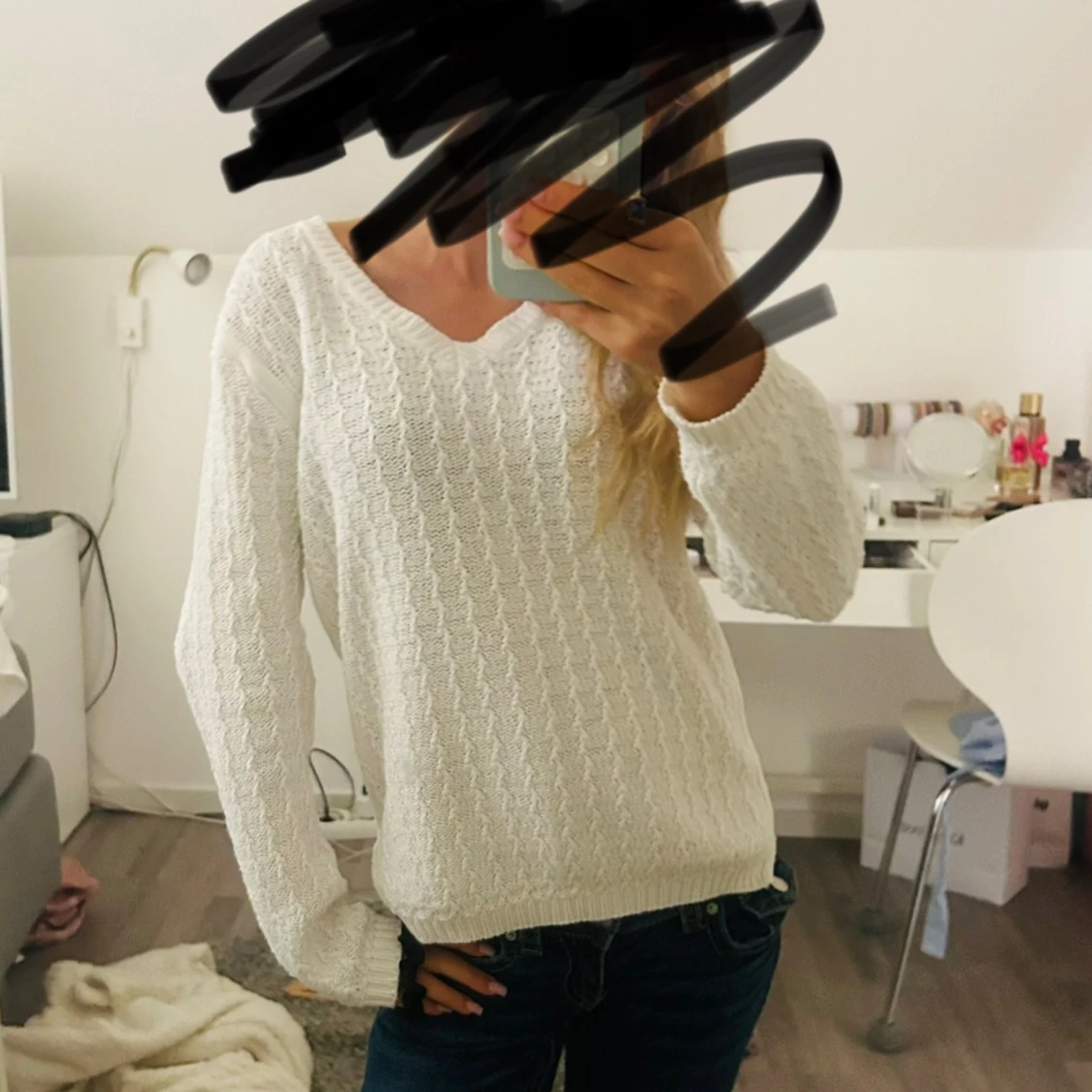 Vit stickad tröja från Seaside