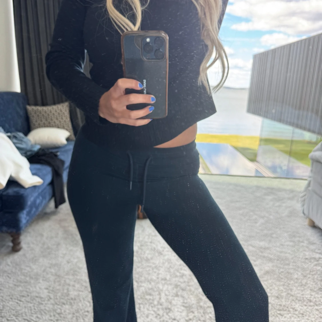 Blå mjukis byxor  - 1