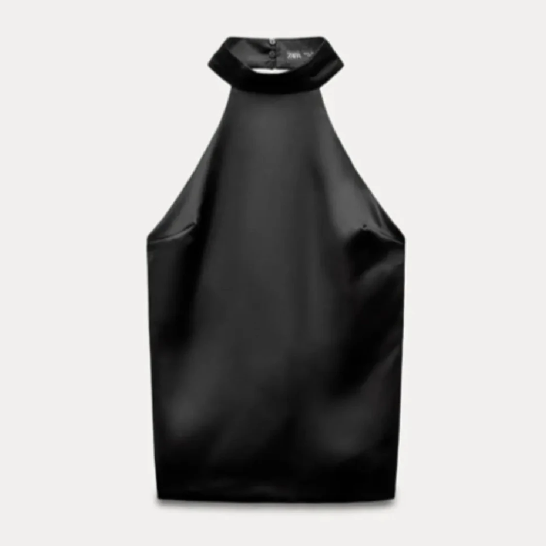Svart halterneck topp i satin från Zara