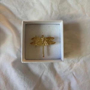 Guldpläterad brosch från Ioaku - Snygg brosch från Ioaku i form av en trollslända, guldpläterad med detaljerade vingar och kropp. Perfekt att sätta på jackan, väskan eller tröjan för att ge din outfit en unik touch. Kommer i original ask med Ioaku-logga.
